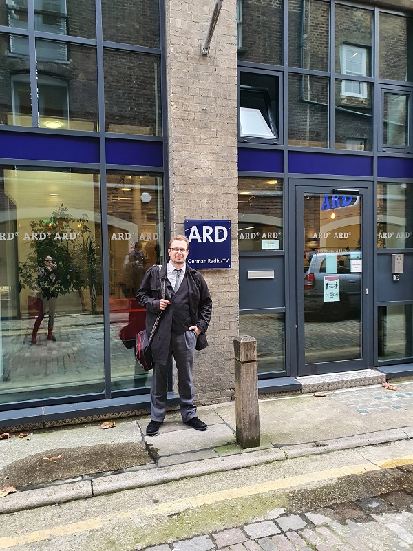 Philipp Röttgers at ARD Studio, London (Photo: Katharina Röttgers)