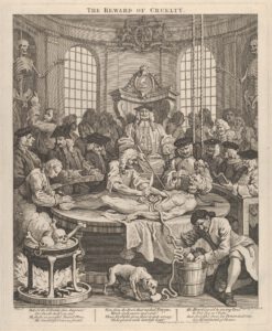 William Hogarth (British, London 1697–1764 London) The Reward of Cruelty (The Four Stages of Cruelty), February 1, 1751 British, Etching and engraving; third state of three; plate: 15 1/4 x 12 5/8 in. (38.8 x 32 cm) sheet: 15 3/4 x 13 1/16 in. (40 x 33.2 cm) The Metropolitan Museum of Art, New York, Gift of Sarah Lazarus, 1891 (91.1.139-) http://www.metmuseum.org/Collections/search-the-collections/400040