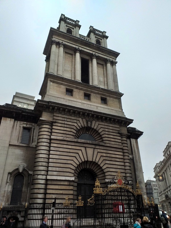 St Mary Woolnoth at the juction of Lombard Street and King William Street